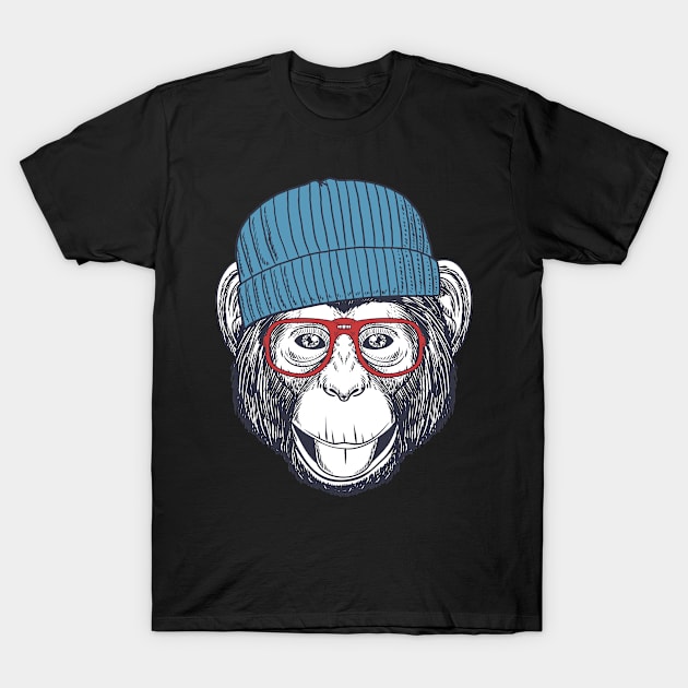 Hand drawn monkey T-Shirt by Maxs